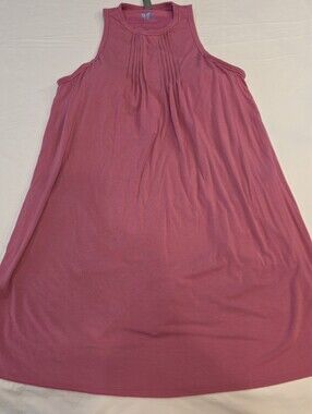 SheBird Pintuck Bra Dress 7, Raspberry Pink Swing Dress Built In Bra Sleeveless